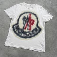 モンクレール　半袖Tシャツ　モザイクロゴ　ホワイト　L