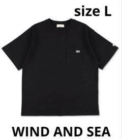 WIND AND SEA ウィンダンシー 胸ポケット半袖Tシャツ Lサイズ/黒