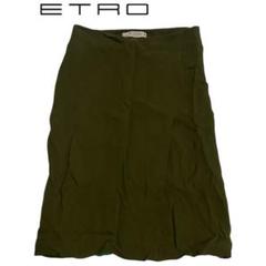 ETRO 膝丈スカート ETRO黒のピンタックひざ丈フレアスカート - メルカリ