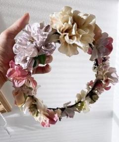 花冠　ヘッドドレス　ウェディング　アーティフィシャルフラワー