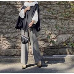 定価30000円 cygne ウエストギャザータックサスペンダーパンツ 杢グレー 定価30000円 cygne ウエストギャザータックサスペンダーパンツ