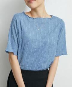 レトロガール　ブラウス　フリンジJQTee ブルー　F