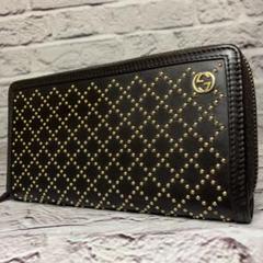 最高級/希少✨グッチ　長財布　ディアマンテ スタッズ ラウンドファスナー　黒 GUCCI グッチ ディアマンテ スタッズ ラウンドファスナー 長財布