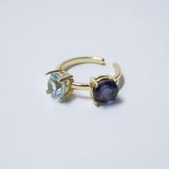 天然石 スカイブルートパーズ×アイオライト イヤーカフ＊ニッケルフリー＊片耳用