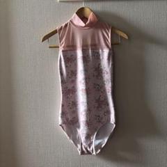 unoa お花と猫柄のレオタード　Mサイズ Peony cats】No sleeve design - Balletwear brand unoa