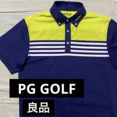 ●PG●パフォーマンスギア ポロシャツ ネイビー イエロー ゴルフ S 半袖
