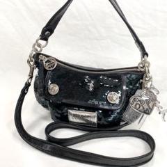 極美品✨COACH コーチ パーティーバッグ スパンコール アクセサリーポーチ COACH コーチ アクセサリーポーチ シグネチャーハンドバッグ