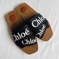 中古】クロエ CHLOE サンダル レザー プラットフォーム 厚底 コ