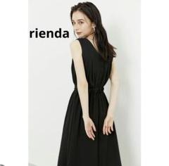 rienda　レースヘムフレアOP BLK　ワンピース