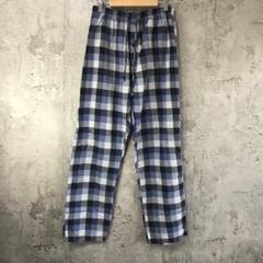 az84古着　チェックパンツ　パジャマパンツ　紺　青　グレー　90s Y2K