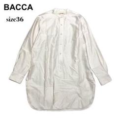 ✨美品✨ BACCA サテン スタンドカラー ロングシャツ チュニック 36のサムネイル