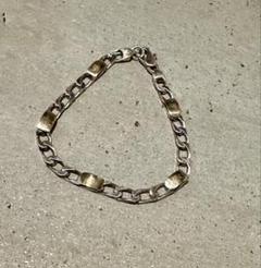 ティファニーtiffanyビンテージシルバー925 k18フィガロブレスレット