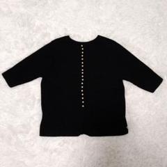 ボールジィパールトリミングカシミヤシルク混カーディガン黒M