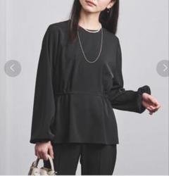 UNITED ARROWS FEEL FREE B ペプラムブラウス　ブラック