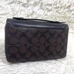 極美品　COACH セカンドバッグ シグネチャー PVC ダブルファスナー ロゴ 美品 COACH セカンドバッグ シグネチャー PVC ダブルファスナー ロゴ
