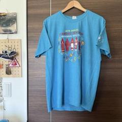00s GILDAN インディアン系 Tシャツ ブルー バックプリント
