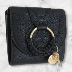 未使用　SEE BY CHLOE HANA レザーコンパクトウォレット　ネイビー 未使用 SEE BY CHLOE HANA レザーコンパクトウォレット ネイビー
