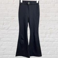シーイン フレア パンツ ウエストゴム パールビジュ ブーツカット ストレッチ