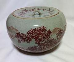 茶道具水指　石莊画山と木のデザインの陶器A403 茶道具水指 石莊画山と木のデザインの陶器A403 - メルカリ