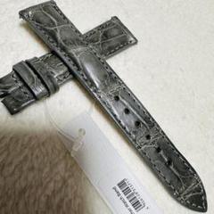 2020#19mm-16mmダークアッシュ★本物クロコダイルベルト★スイス製 2020#19mm-16mmダークアッシュ☆本物クロコダイルベルト☆スイス