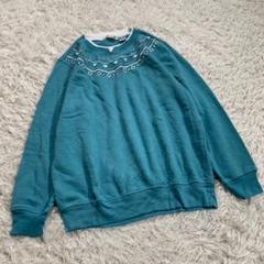 hasting&smith (S) コットン 刺繍 スウェット トレーナー