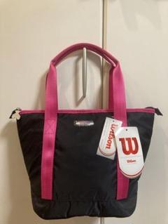 新品　ウィルソン　保冷バッグ　保冷ランチトート　黒×ピンク　くまちゃんのサムネイル