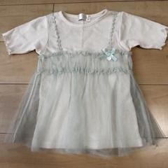 120 シフォンベスト ドッキングカットソー ガーリー 女の子 半そで Tシャツ
