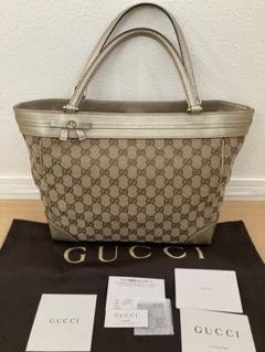 GUCCI GG canvas logo ribbon leather canvas MAYFAIR 257061