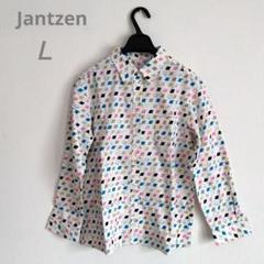 Jantzen ジャンセン90s キルティングスウェットポロ総柄”