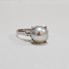 プラチナパールリング Pt900プラチナ リング・指輪 パール約8.0mm ダイヤモンド0.12ct