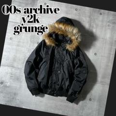ラビット ファージャケット n2b 短丈 y2k グランジ ミリタリー ギミック y2k grunge gimmick ミリタリー ファー ジャケット 短丈 レディース