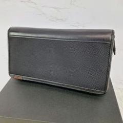 TUMI　トゥミ　長財布　ラウンドファスナー　特殊ナイロン　レザー　本革　黒