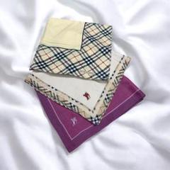 Burberry　バーバリー　ハンカチ　3枚セット　ノバチェック