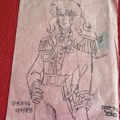 ベルばら　オスカル14歳　B5サイズ 和紙に顔彩 2005年 Yoko アニメベルばらオスカル 和紙に墨 サイズB4 - メルカリ