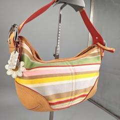 COACH Mutistripe Small Hobo Handbag 1846