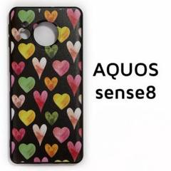 AQUOS sense8 カバー カラフル ハート