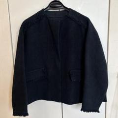 ⭐️最終価格⭐️未使用 Drawerウールカシミヤケヌキノーカラージャケット 春先 ⭐️最終価格⭐️未使用 Drawerウールカシミヤケヌキノーカラー