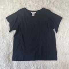 ステファノモルタリ　ブラック　変形デザインTシャツ　胸ポケット　40