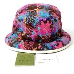 未使用 グッチ GUCCI バケットハット GGロゴ ツイード