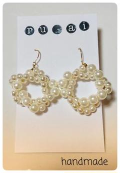 パール チャーム シンプル ピアス