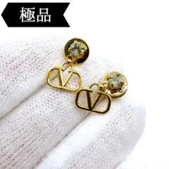 ◇ヴァレンティノ◇GP×ラインストーン/Vロゴ/ピアス/ゴールド/ブランド