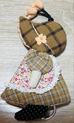 ★新作★スーちゃん　キーケース　ハンドメイド　薄橙・イエロー・ブラウン