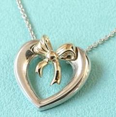 【美品】Tiffany ティファニー リボン コンビネックレス 925/750 廃盤】ティファニー トリプル リボン コンビ ネックレス