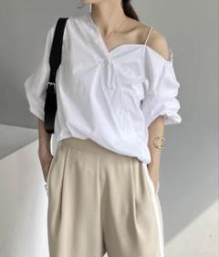 アシメシャツ(ホワイト)