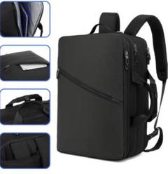 タイムセール　新品　収納袋付きビジネスリュック 大容量 3ways ブラック
