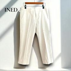 イネド【7】パンツ クロップド　オフホワイト ストレッチ きれいめ r212