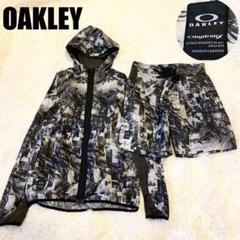 美品★オークリー ジップ ナイロンパーカー ハーフパンツ セットアップ ゴルフ 美品☆オークリー ジップ ナイロンパーカー ハーフパンツ