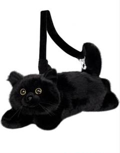 【最安値】Chongker 猫ぬいぐるみ 猫型リュック ブラック 可愛い 猫