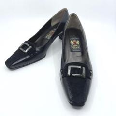 良品　MIHAMA　パンプス　ヒール　フラットシューズ　ブラック　22.5cm