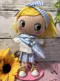 イルメールハッピードールサイズセーラー風お洋服セット　スカイブルー